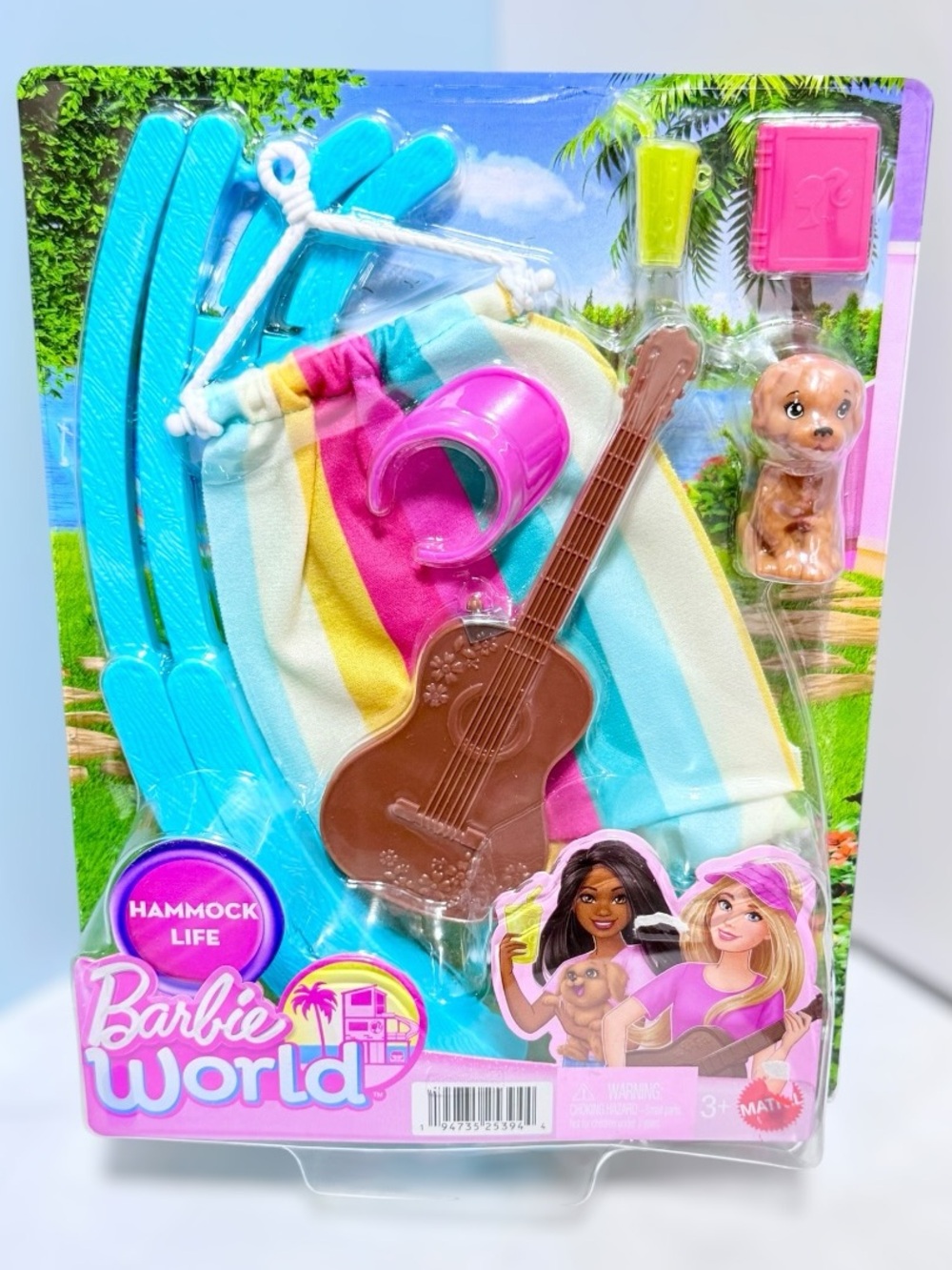 Barbie World Hammock Life Accessory Set HYR11 Guitar Puppy Drink NIP